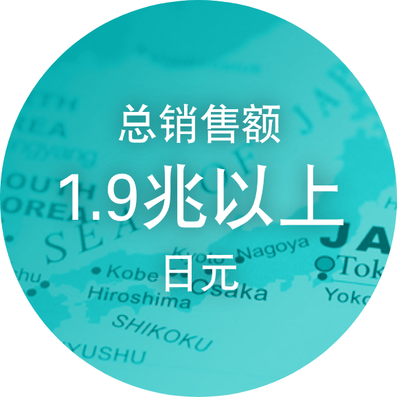 总销售额1.9兆以上日元